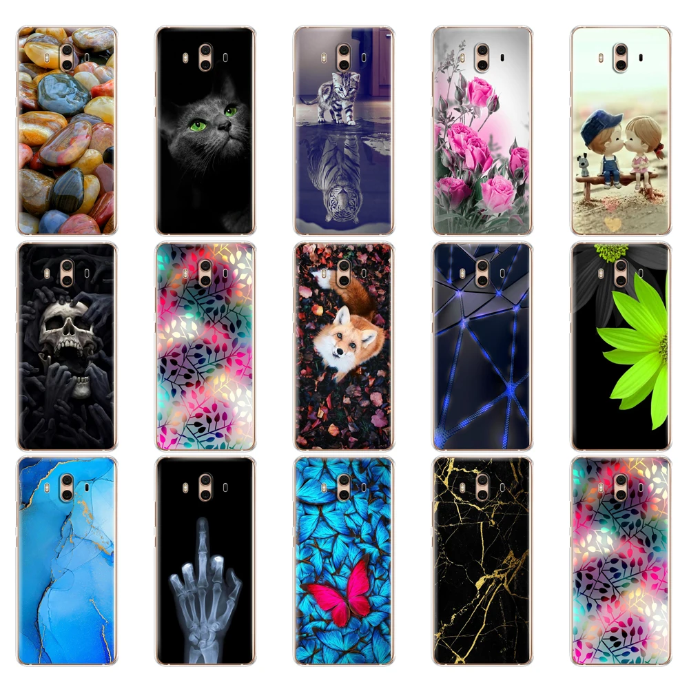 soft TPU Case For Huawei Mate 10 lite Printing Drawing Silicone Phone Cases Cover For Huawei Mate 10 pro coque for mate 10 Cat