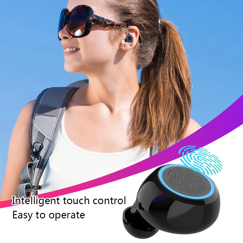 Беспроводные наушники M11 TWS с Bluetooth 5.0, с LED-дисплеем, сенсорным управлением, HiFi звуком, защитой от воды IPX7 и предназначенные для спорта.