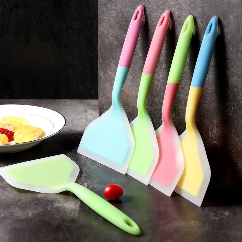 

Home Cooking Utensils Silicone Spatulas Beef Meat Egg Kitchen Scraper Wide Pizza Shovel Non-stick Turners Food Lifters