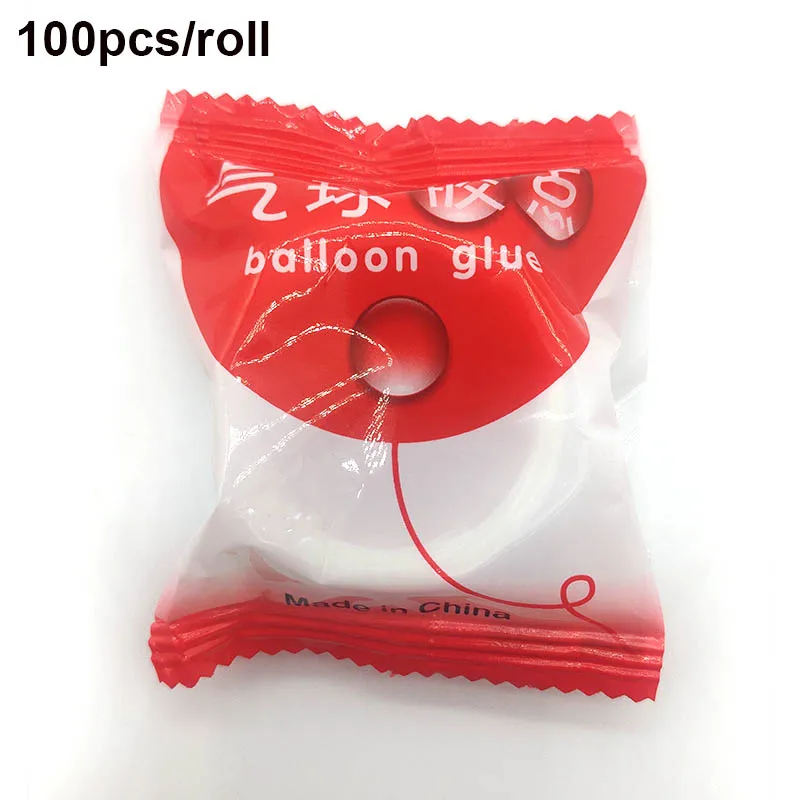 2500 Uds. (25 rollos) de pegamento transparente para Globo, puntos adhesivos extra&iacute;bles, cinta adhesiva de doble cara para globos, decoraciones de boda-2