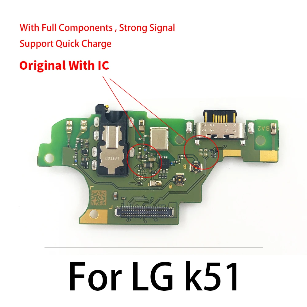 Оригинальная Новинка для LG G6 G7 G8 G9 Q7 Q8 V30 V40 V50 K51 K50S USB зарядный порт коннектор плата