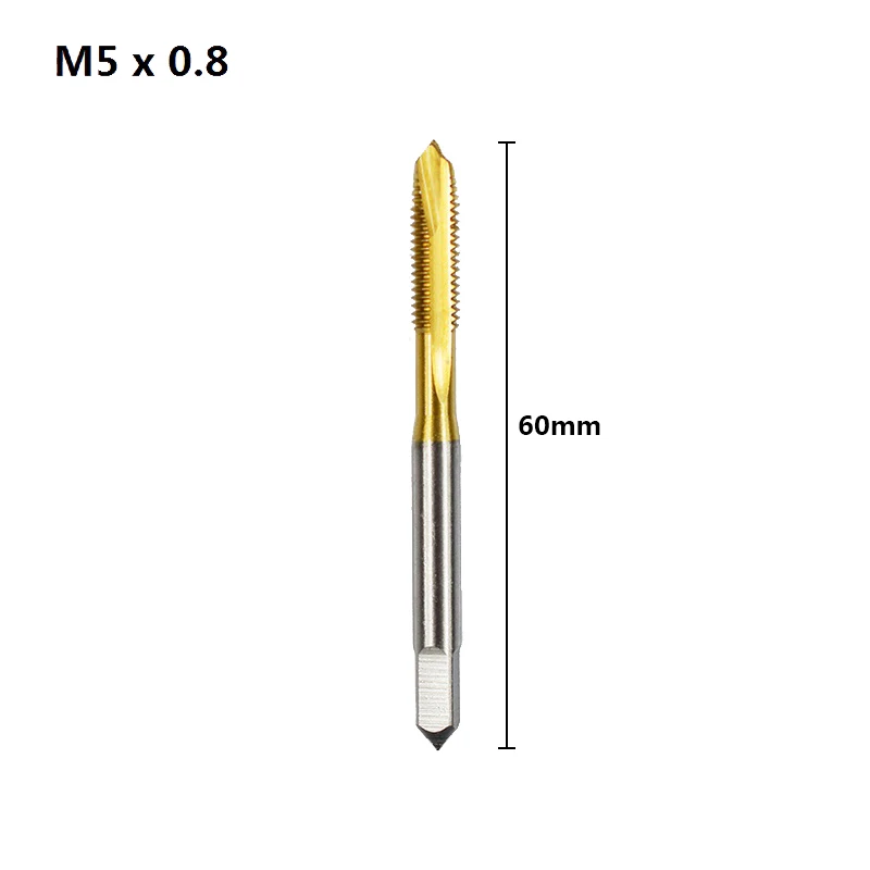 1 шт. HSS M2/M2.5/M3/M3.5/M4/M5/M6/M8 винтовой кран титановое покрытие сверло метрический ручной кран Прямой Флейта Резьба Кран - Цвет: M5x0.8