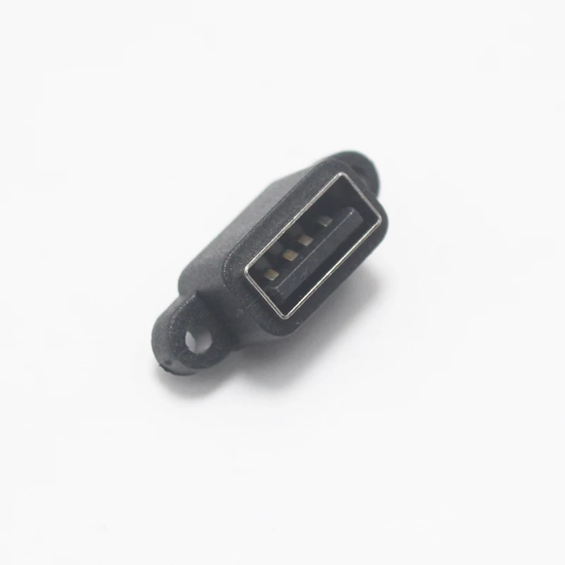 Водонепроницаемый USB a мама/4P 180 градусов короткий корпус с ушками 10 0 мм