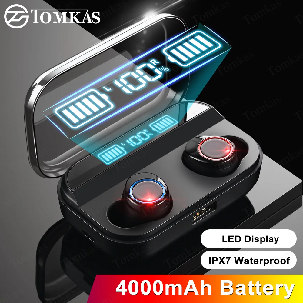 Беспроводные спортивные стереонаушники TOMKAS TWS наушники с поддержкой Bluetooth 4000