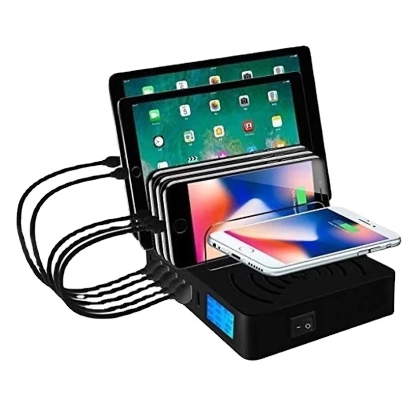 

Зарядное устройство с несколькими USB-портами для Iphone 11, 12, Samsung, быстрая зарядка QC3.0, беспроводное зарядное устройство, док-станция для Xiaomi