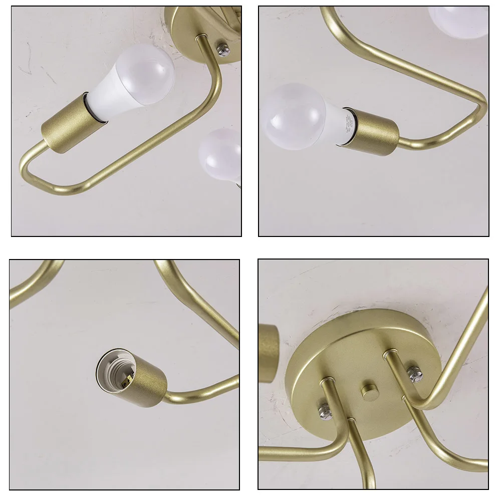 

Modern Multiple Rod Wrought Iron LED Ceiling Chandelier Lighting Living Room Bedroom Chandeliers Creative Home light fixtures