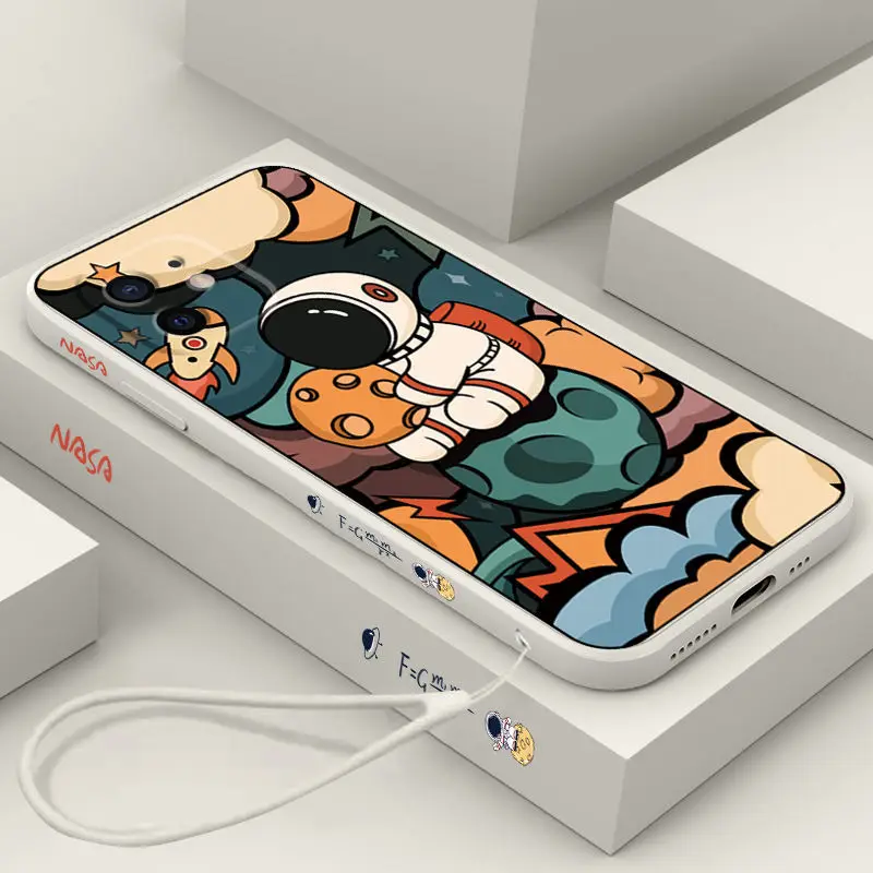 phone case for iphone 11 12 13 pro max case shockproof astronaut iphone 7 case 6 8 plus x xs xr cute smartphone celulares cover free global shipping
