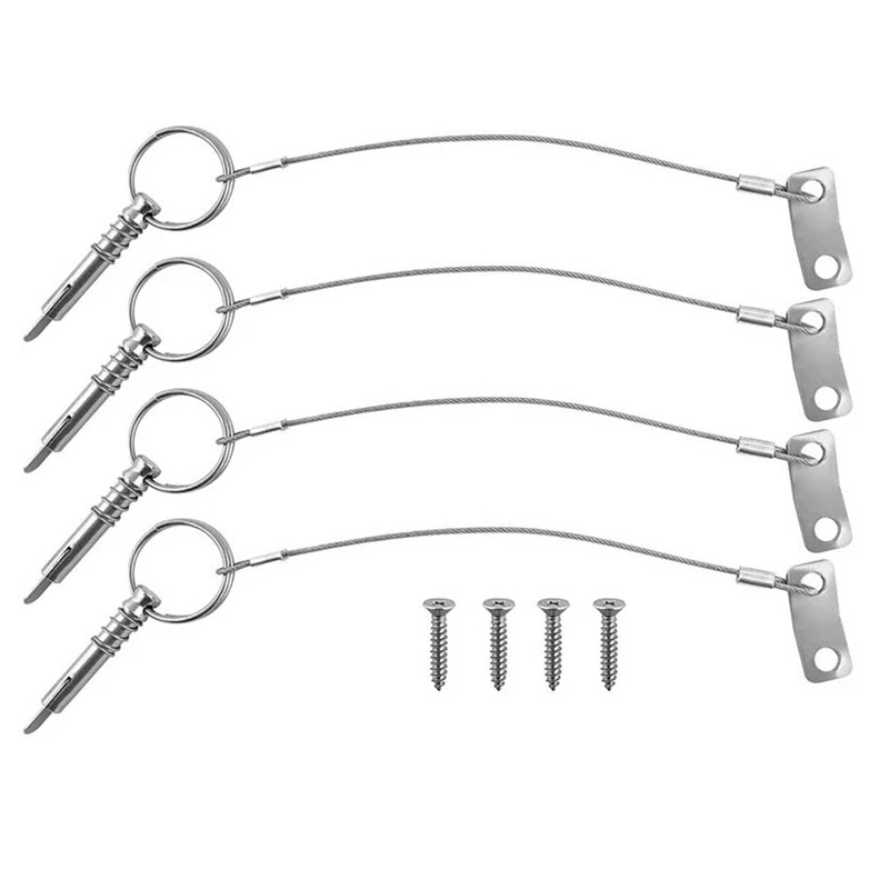

Quick Release Pin 4 Pieces of Boat Bimini Quick Release Pin with Lanyard Bimini Top Pin Marine Hardware Marine Hardware