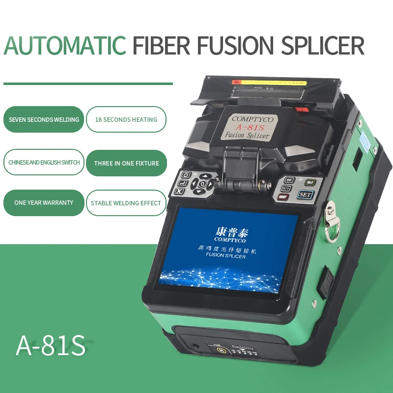 

Free Shipping A-81S Green Fully Automatic Fusion Splicer Machine Fiber Optic Fusion Splicer Fiber Optic Splicing Machine