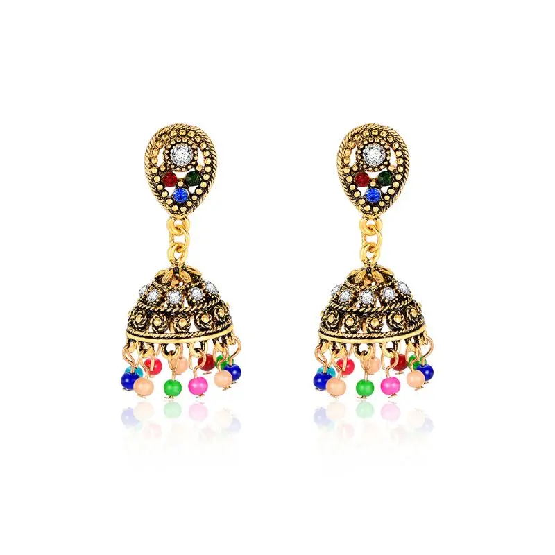 Новые дизайнерские этнические серьги null античные винтажные цветные бусины