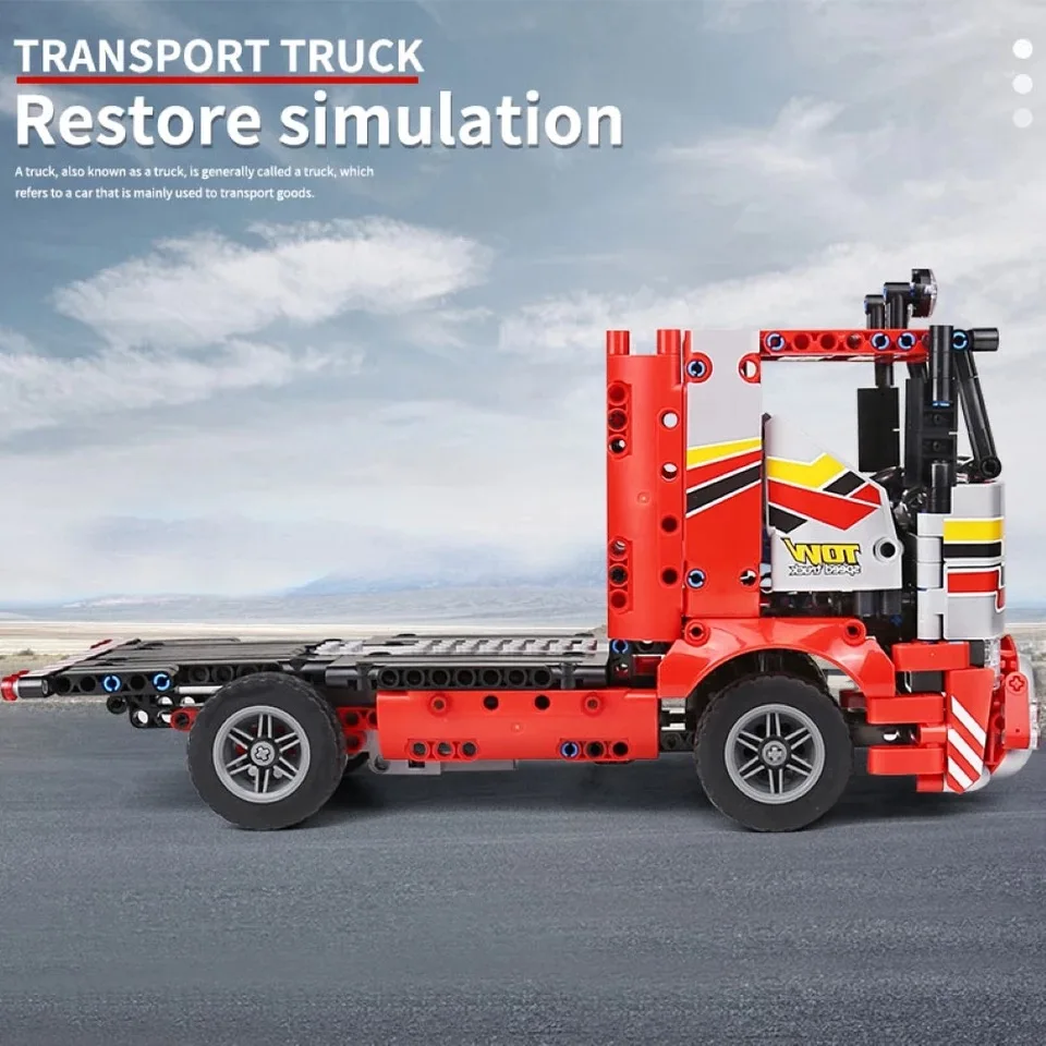 

577pcs City MOC high-tech APP RC Transport trucks Building Blocks remote control Heavy Container Car Bricks Toys for Children