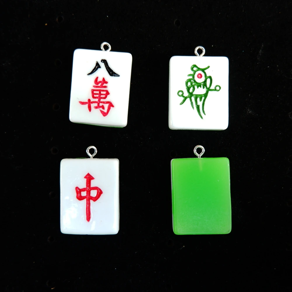 Mah-jong Charms Pendants Resin flat back cabochon for jewelry making bracelets necklace earrings Accessories | Украшения и
