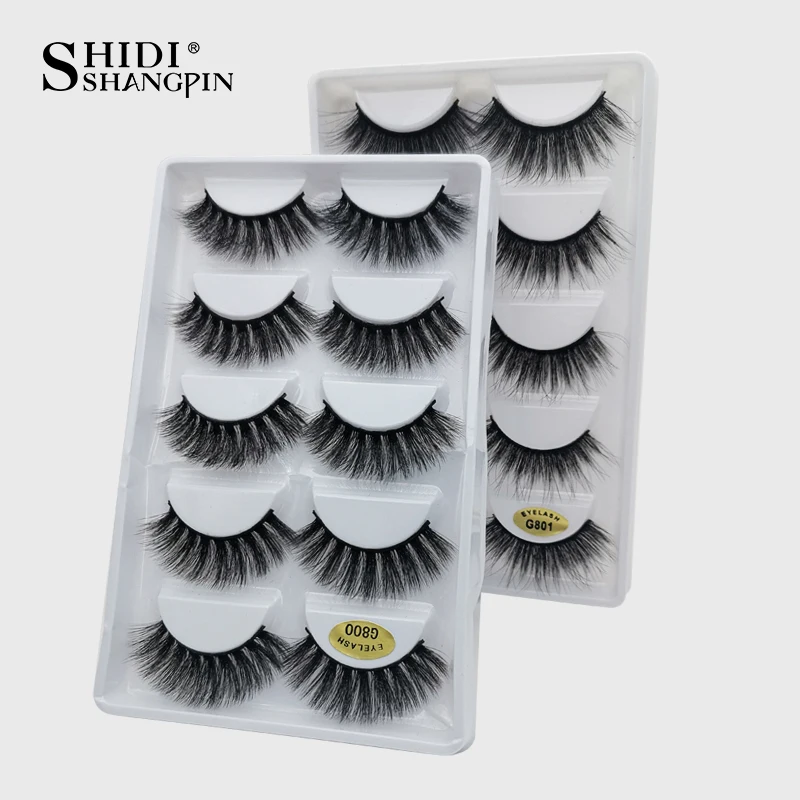

SHIDISHANGPIN Mink Lashes Wholsalse False Eyelashes 20/30/40/50 Pairs Mink faux cils cilios Eyelashes Natural Make Up lash Bulk