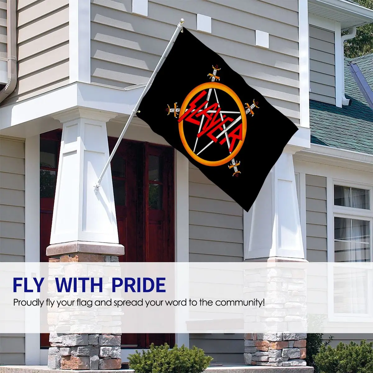 

Slayer Pentagram Logo Metal Rock Band Black Classic Wholesale Pure Simple Cool Flag 2021