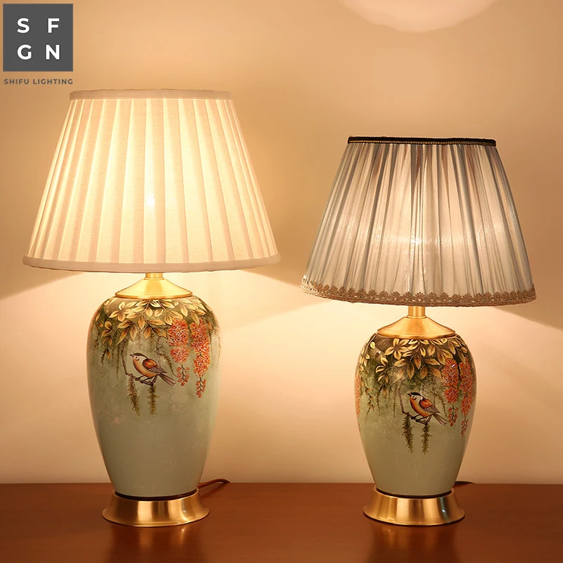 Медная настольная лампа Цзиндэчжэнь керамические высококачественные роскошные