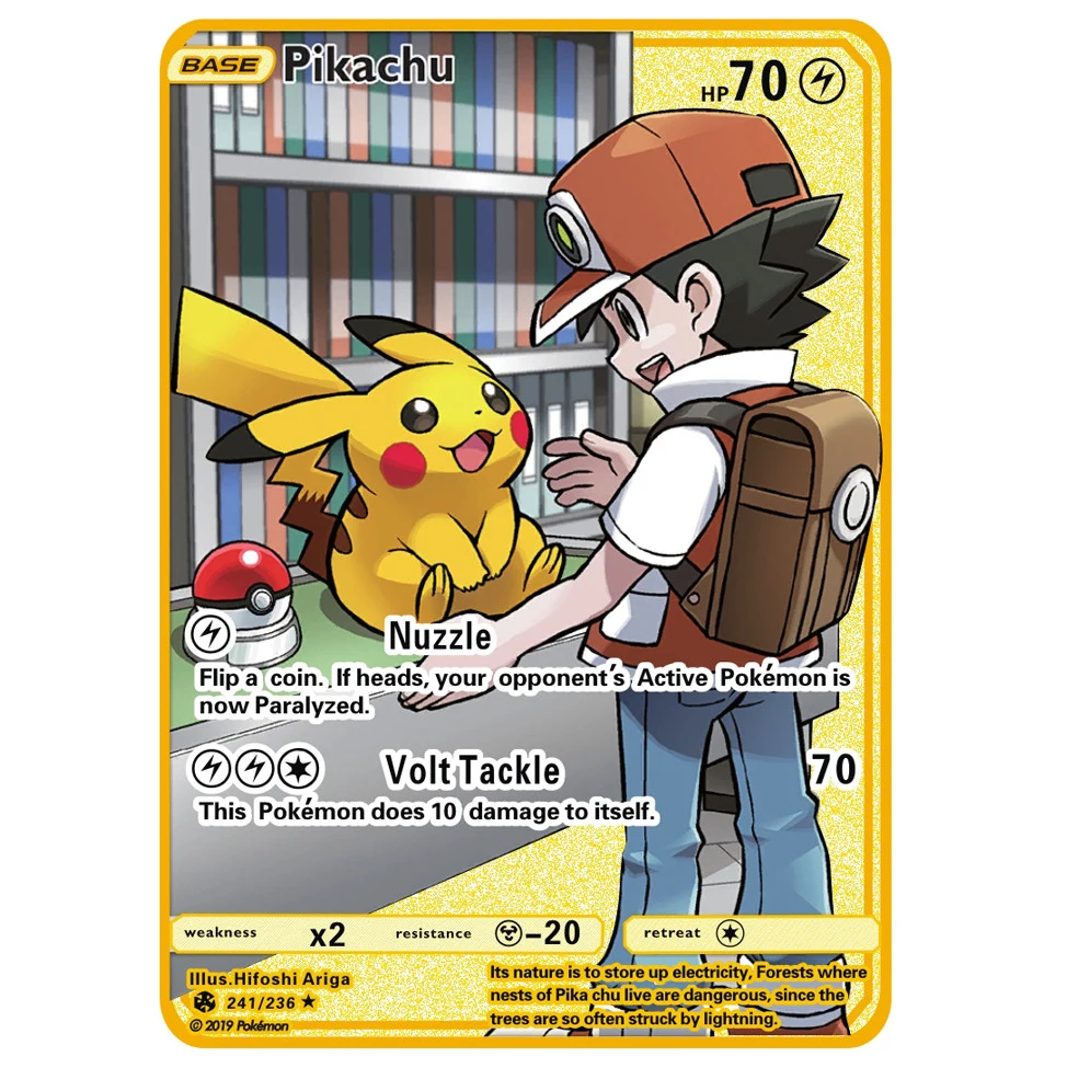in stock pokemon metal cards in spanish vmax pokemon cards original bikachu charizard golden cards collection game children toy free global shipping