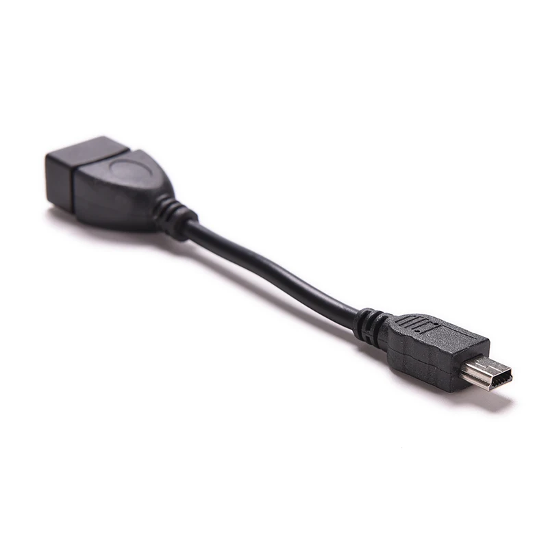 

1PC 10cm Black 5Pin Mini USB Male To USB 2.0 Type A Female OTG Host Adapter Cable OTG Cable For Cellphone MP3 MP4 Camera