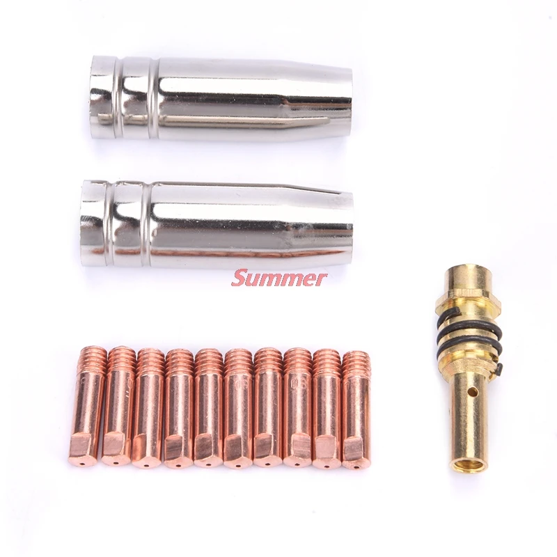 

13 шт. 15AK сварочный фонарь расходные материалы 0,6/0,8/1,0/1,2 мм MIG сварочный Фонарь держатель насадок