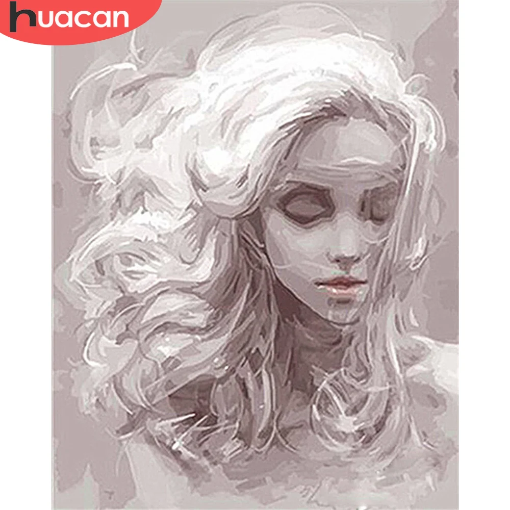 

HUACAN картина по номеру девушка рисование на холсте подарок DIY фотографии по номерам Портретные наборы Ручная роспись Картины домашний декор