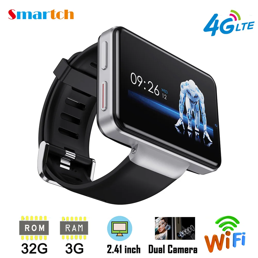 

Smartch Max S 4G Android Smart Watch For Men 2.4" Display Face ID 2000mAh 3GB 32GB 8MP Dual Camera GPS Bluetooth Smartwatch 2020