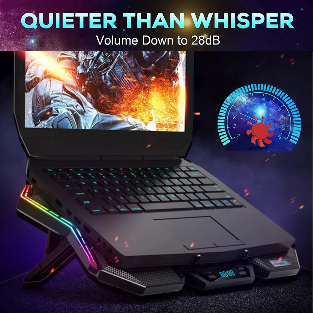 Охлаждающая подставка для ноутбука двойной турбо вентилятор 11 6-17 3 дюйма 2