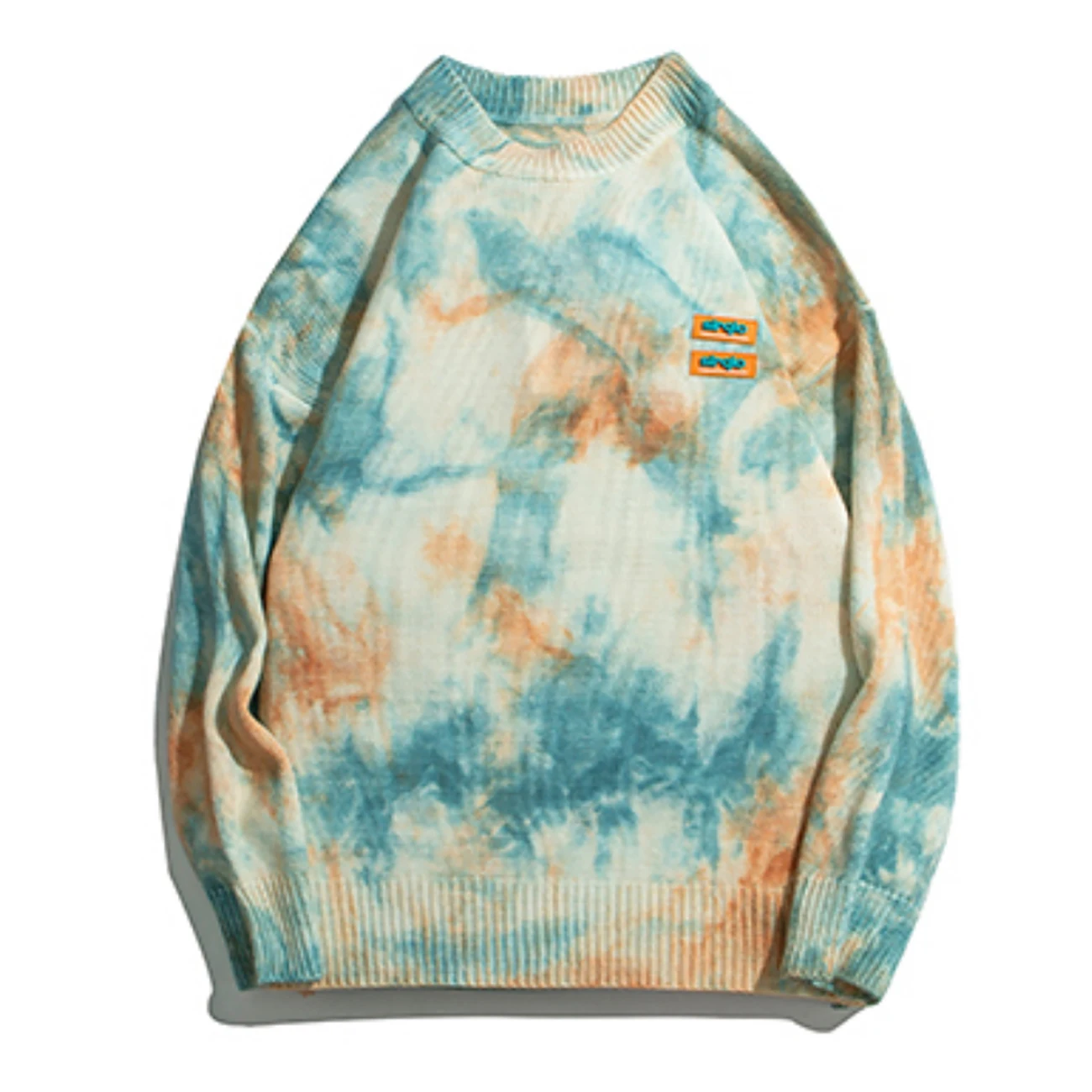 Tie Dye Streetwear Pullover Knitted Sweater 2020 Autumn Hip Hop Harajuku Male Casual Vintage Cotton Men Clothing | Мужская одежда