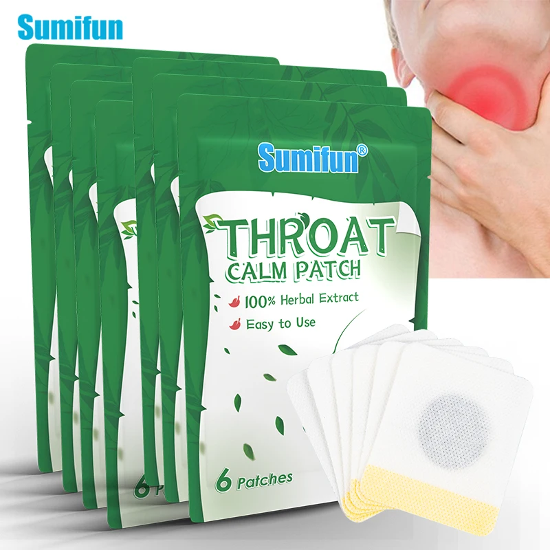 

6/18/30/42Pcs Sumifun Throat Calm Patch Treat Pharyngitis Medical Plaster Throat Dry Itchy Pain Relief Sticker Health Care