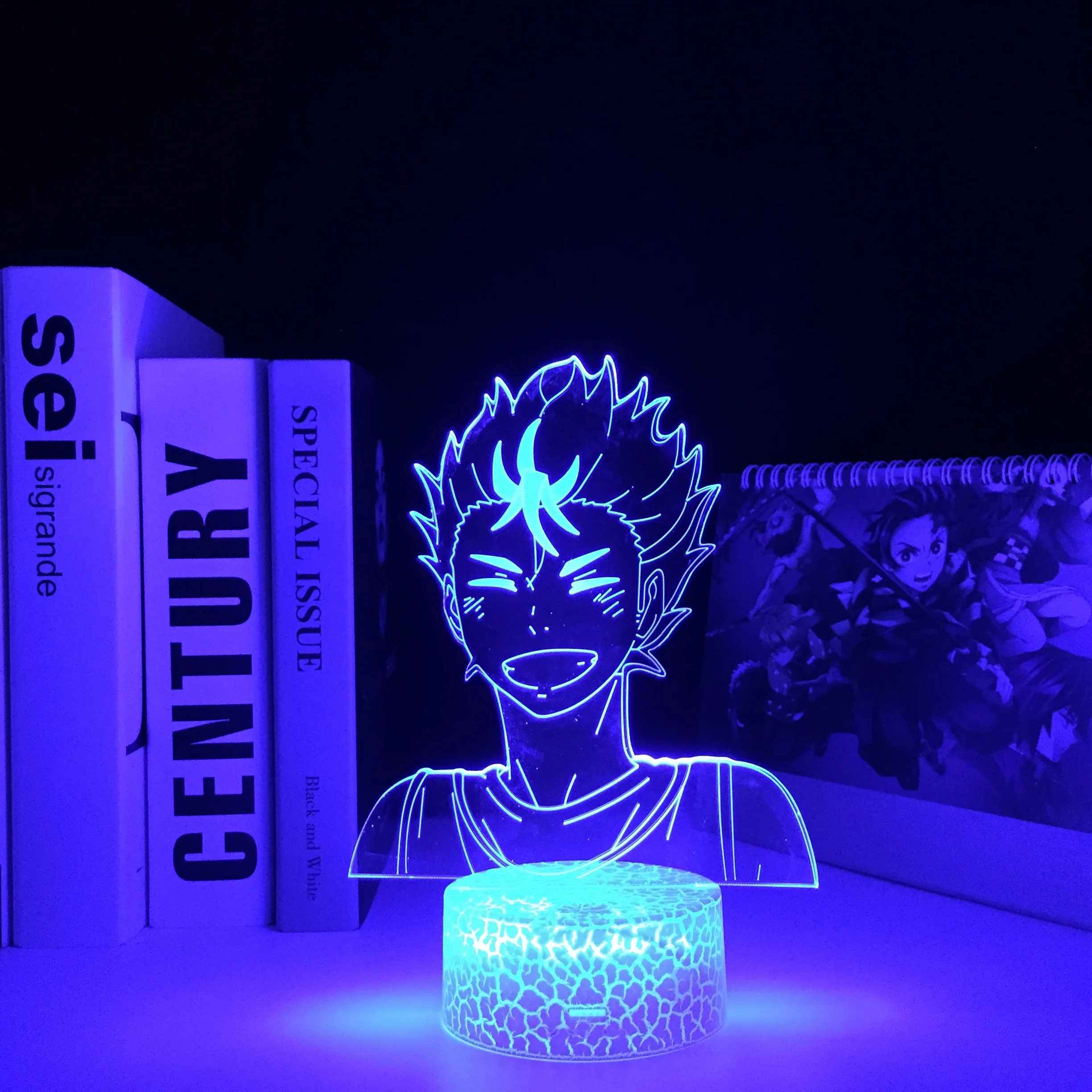 Ночсветильник Haikyuu в стиле аниме Yu Nishinoya светодиодный белый декоративный