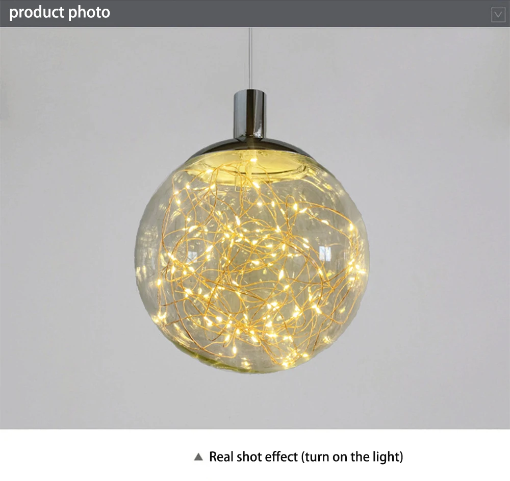 Подвесной светильник люстра на кухню люстра лофт Glowworm светодиодный подвесной светильник, Norbic, креативный прозрачный стеклянный шар, подвесной светильник, домашний деко, столовая, лофт