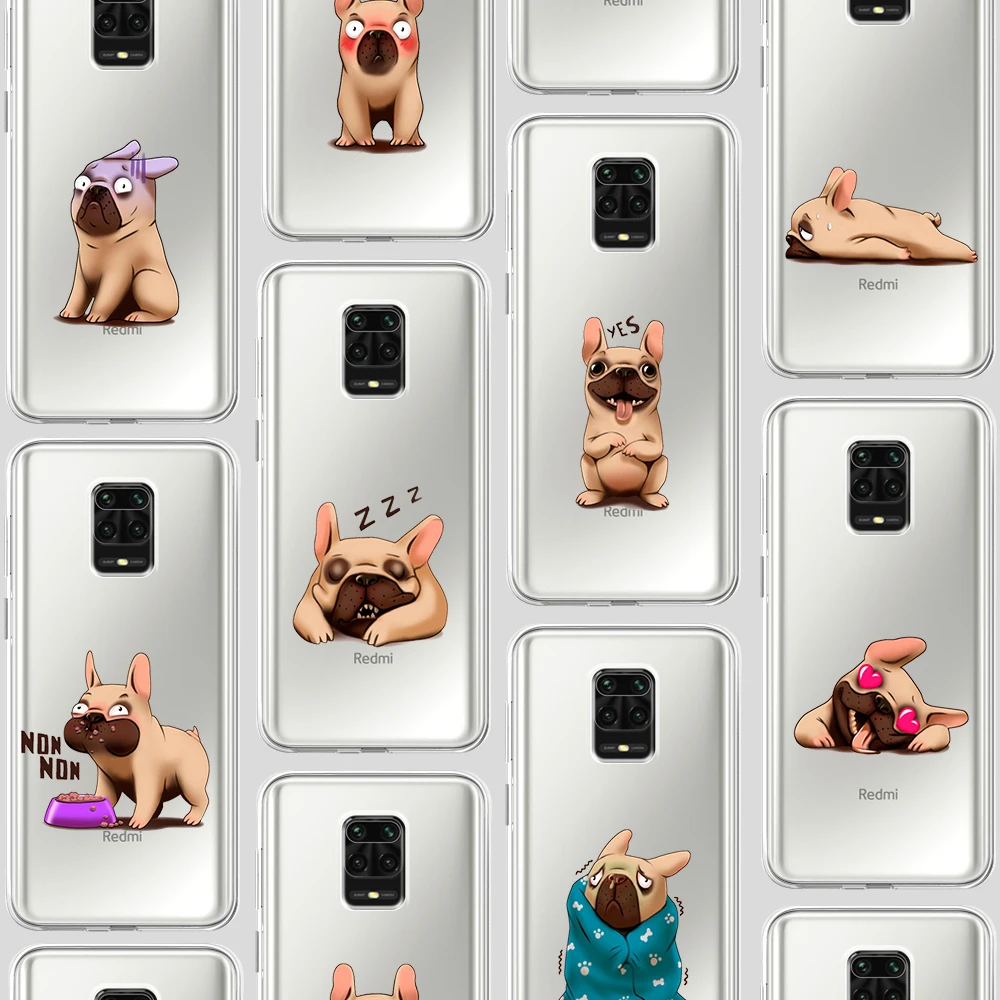 Ciciber милый собачий Мопс чехол для Xiaomi Redmi Note 9 9S 9T 10X 8 8T 8A 7 7A 6 6A K30 K20 Poco F2 X2 Pro Max