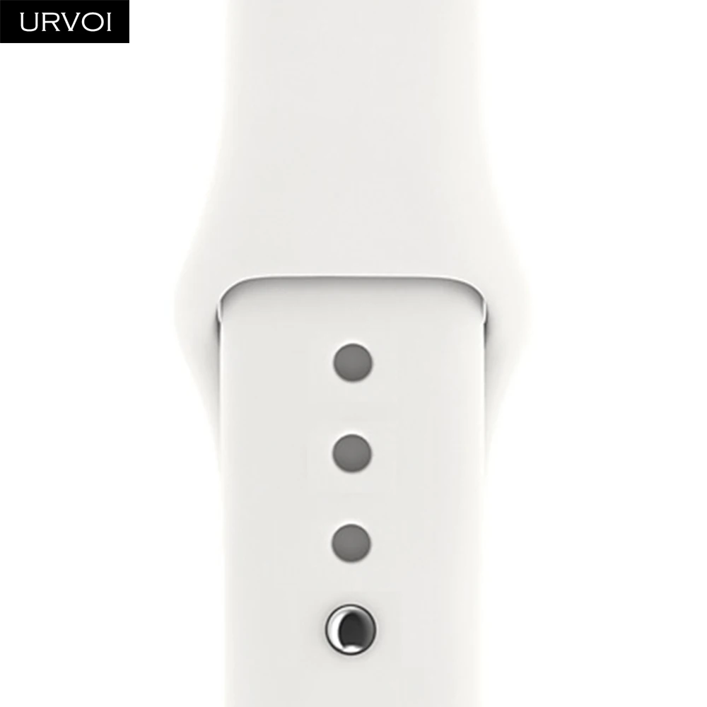 Soft White Спортивный ремешок URVOI для apple watch 5, 4, 3, 2, 1, силиконовый ремешок для iWatch 40 мм, 44 мм, застежка на булавке и застежке, новинка, сосновый зеленый - Цвет ремешка: Soft White