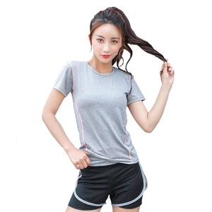 2 шт.компл. женский спортивный костюм для занятий йогой спортивный комплект для тренажерного зала, тренировки, Детская рубашка с короткими рукавами, фитнес укороченный топ + юбка с высокой талией энергии бесшовные шорты