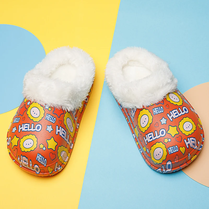 

New Winter kids Shoes Slippers Children Funny Soft Anti-slip Home House Shoes Kids Baby Girls Cartoon Slipper Indoor Floor Shoes