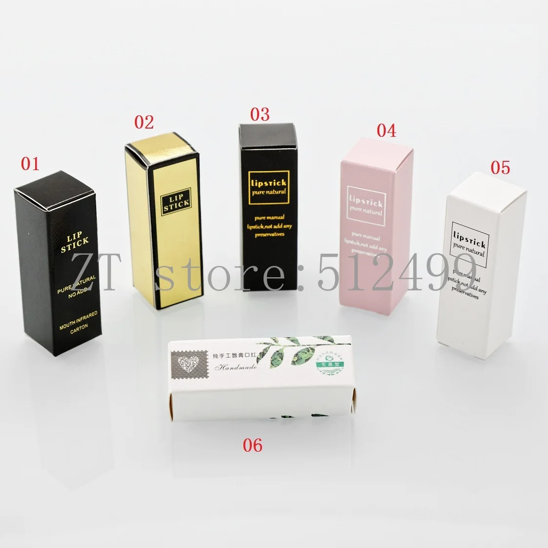 

10/30/50/100/300pcs 9mm Sample Lipstick Tube DIY Handcrafted Lipstick carton lipstick paper boxes sample lipstick box 23*23*65mm