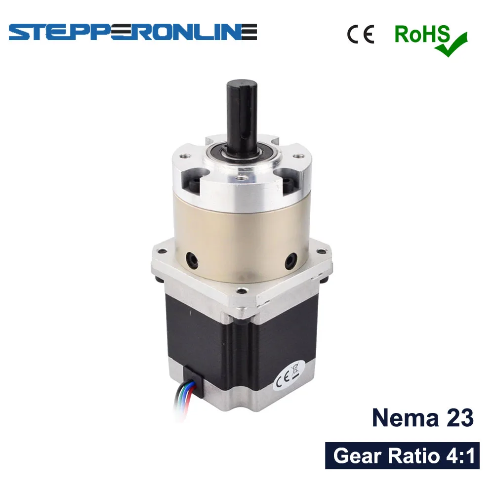 Nema23 шаговый двигатель Передаточное отношение 4:1 Планетарная коробка передач 57 двигатель экструдер 2.8A L = 56 мм Nema 23 шаговый двигатель