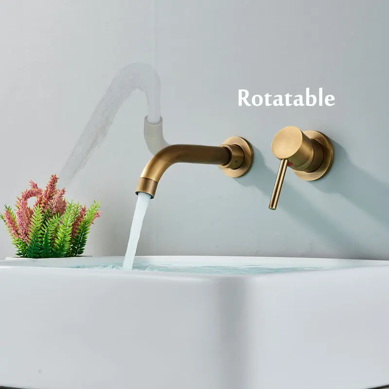 Настенный смеситель FMHJFISD для ванной комнаты рекламный матовый золотой