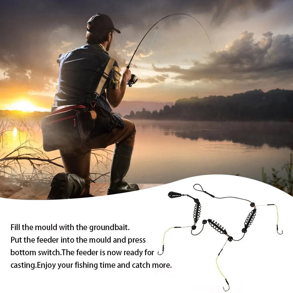 

6pcs/Lot Fishing Artificial Lure Bait Cage Feeder Carp Fishing With Lead Sinker Swivel With Line Hooks For Fishing Tackle