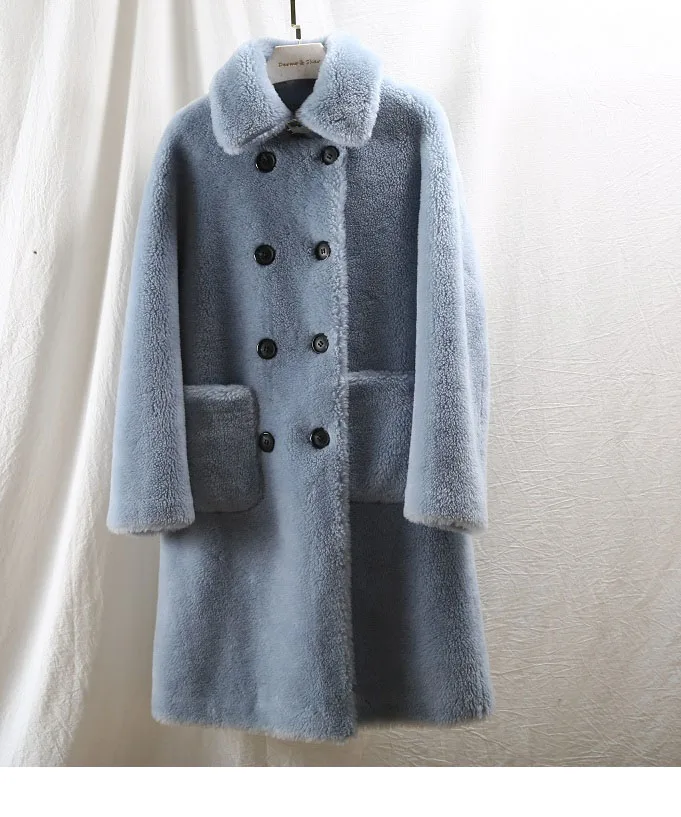 Женское плотное шерстяное пальто OFTBUY, со шерсти, зимняя тканевая двубортная парка, теплая свободная верхняя одежда