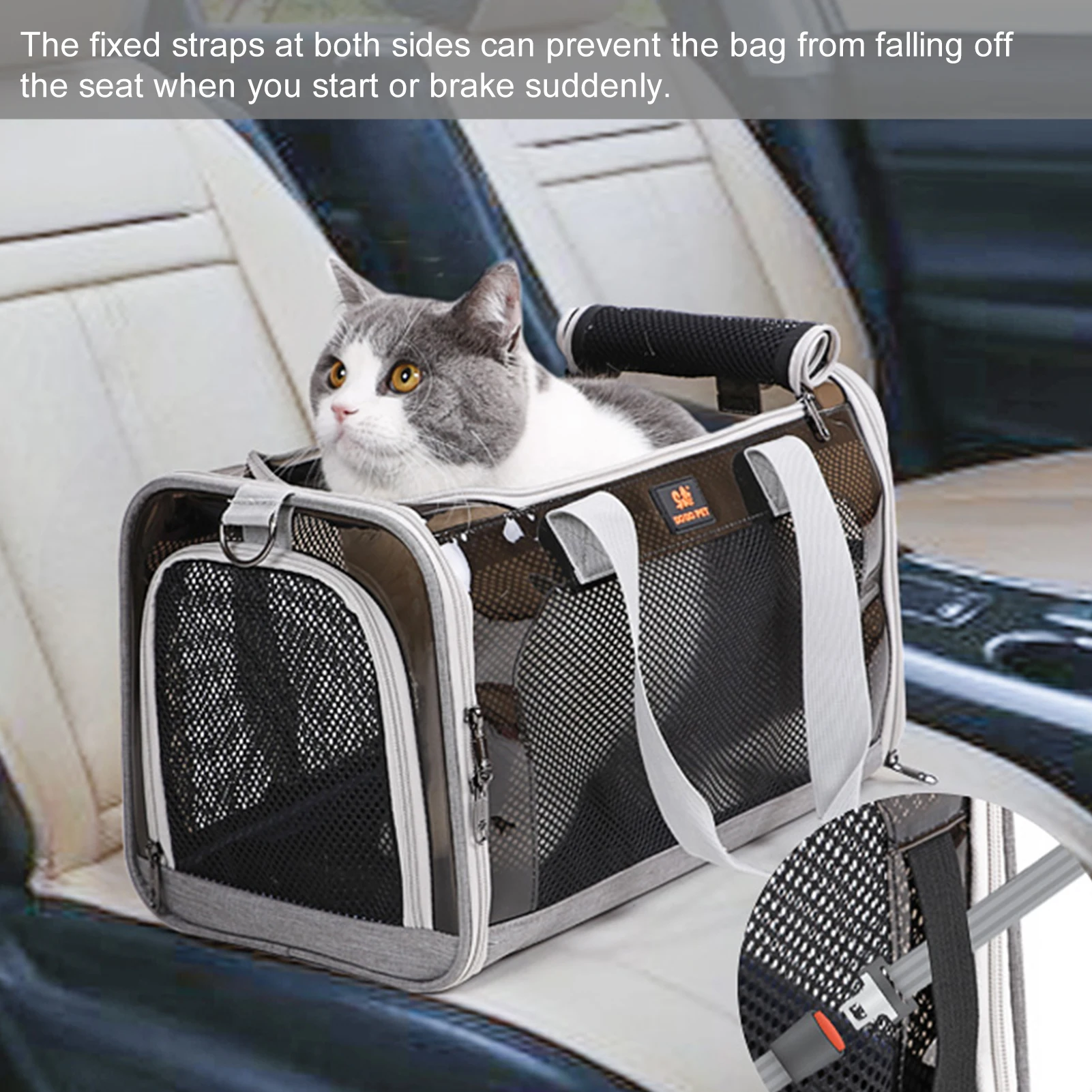

202 1Pet Car Bag Folding Pet Cat Dog Carrier Bag Portable Pet Travel Handbag for Small Medium DogCatVentilatedBreathableMeshBags