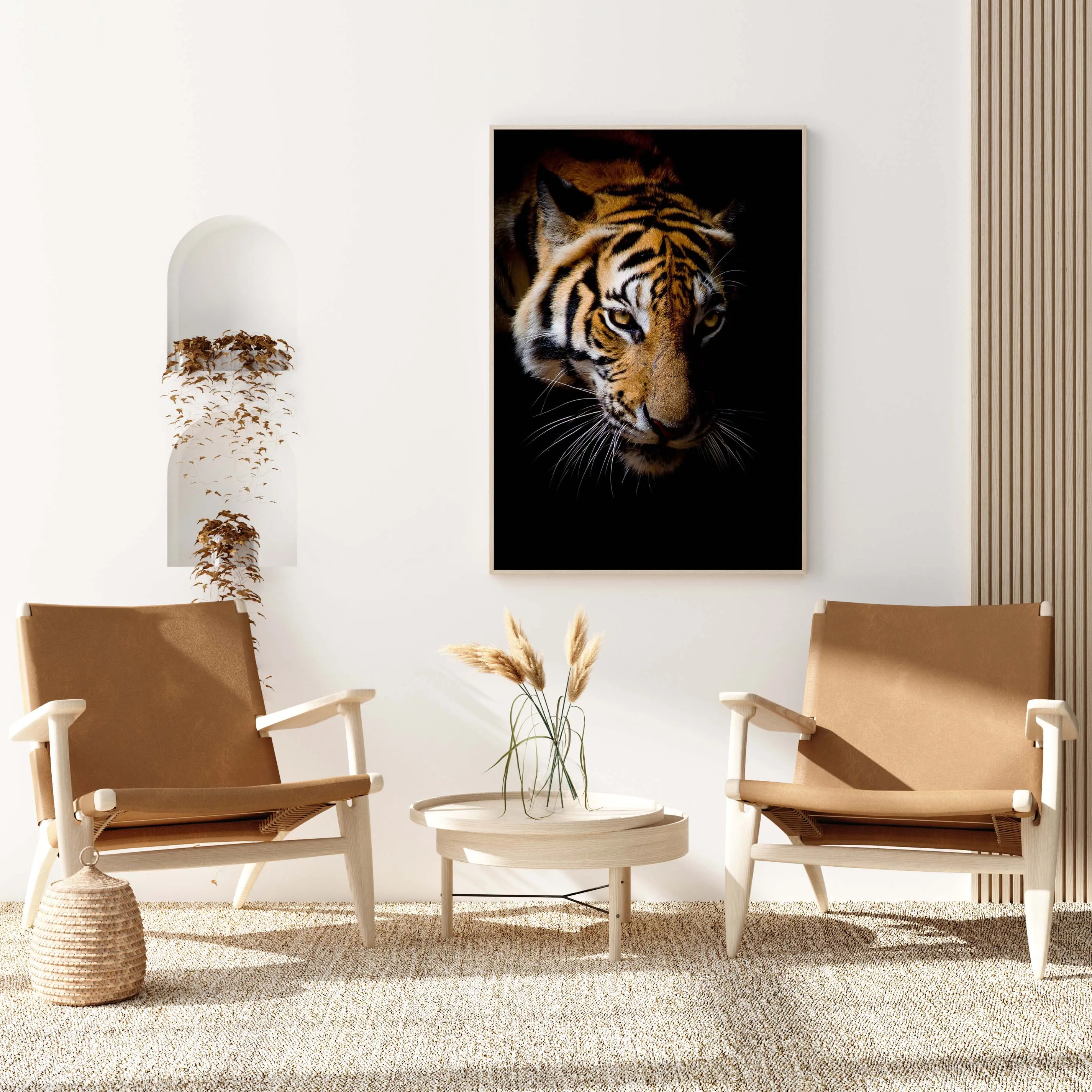 

Nordic Canvas Animal Painting HD Printed Wild Tiger Face Poster Pictures Wall Art Modern Modular Living Room Home Decor Framed