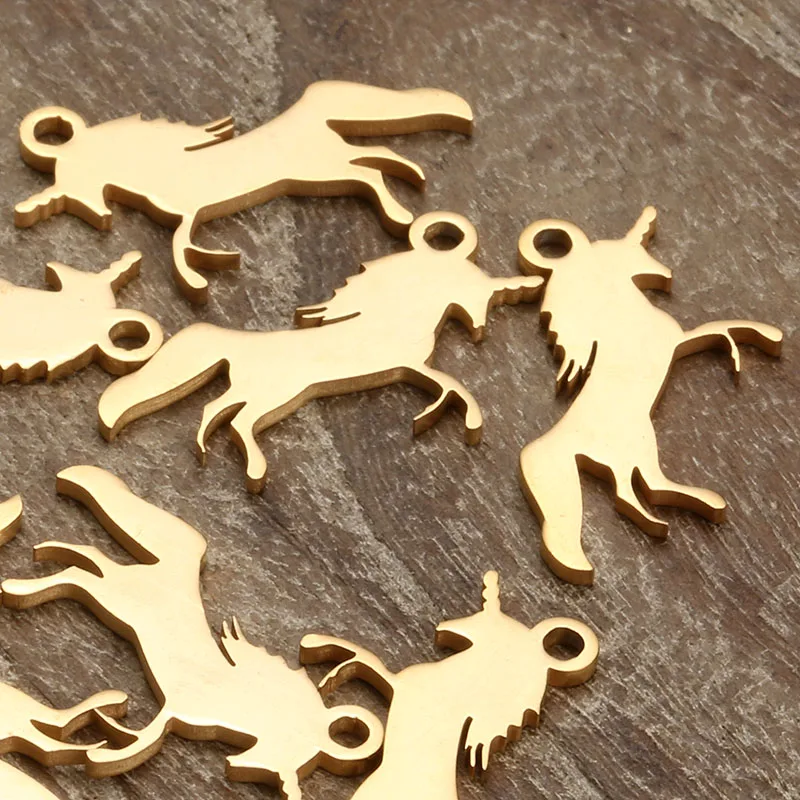 5 шт./партия подвески-единороги из нержавеющей стали