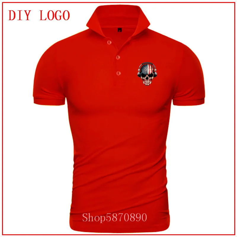 Мужская летняя футболка поло с изображением черепа в стиле панк американским