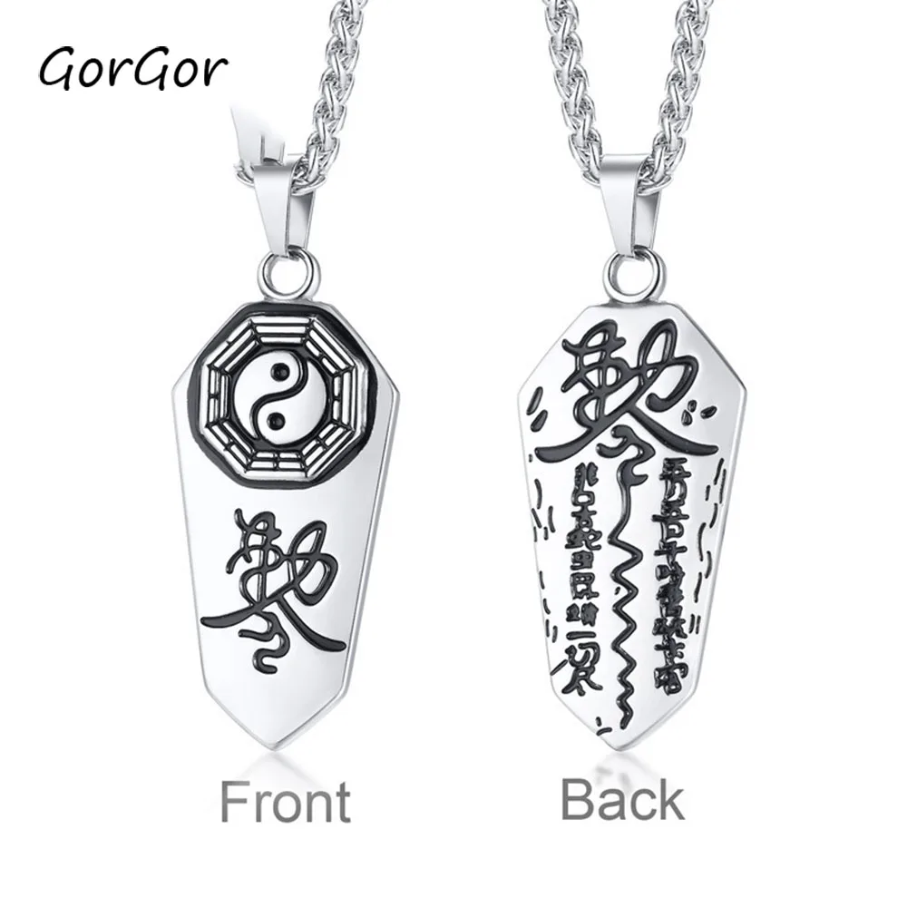 

GorGor New Religious Totem Stainless Steel Bagua Charm Pendant Necklaces Jewelry Advertising Promotion Gift PN-1212