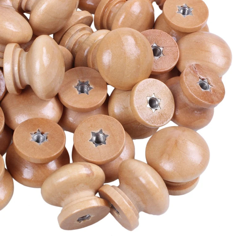 Furniture Drawer Door Cabinet Closet Wood Round Knob Pull Handle 50pcs | Строительство и ремонт