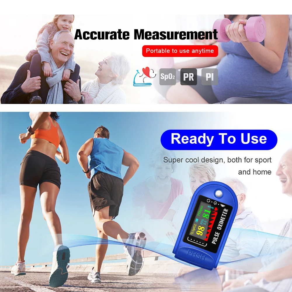 Fingertip Pulse Oximeter Portable Finger Blood Oxygen Saturation Monitor OLED Heart Rate Health Care SpO2 PR PI |