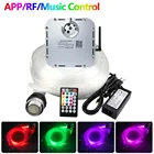 RGB Мерцающий СВЕТОДИОДНЫЙ волоконно-оптический светильник с эффектом звездного неба, 32 Вт, потолочный комплект 0,75 мм * 8001000 шт., оптическое волокно с управлением музыкальным режимом