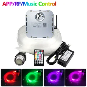 RGB Мерцающий СВЕТОДИОДНЫЙ волоконно-оптический светильник с эффектом звездного неба, 32 Вт, потолочный комплект 0,75 мм * 8001000 шт., оптическое волокно с управлением музыкальным режимом