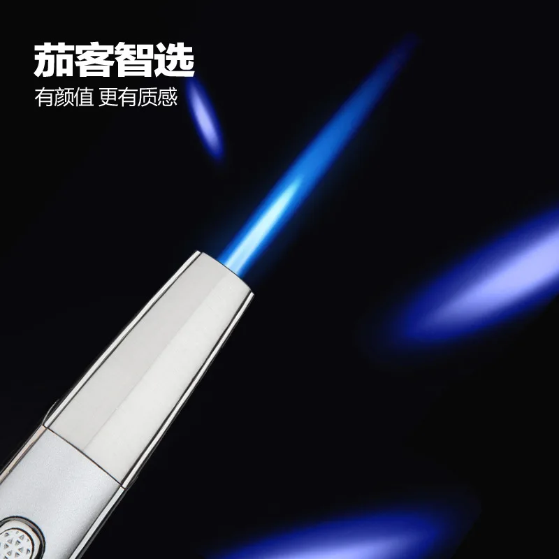 Необычная Бутановая струйная зажигалка с синим пламенем ветрозащитный