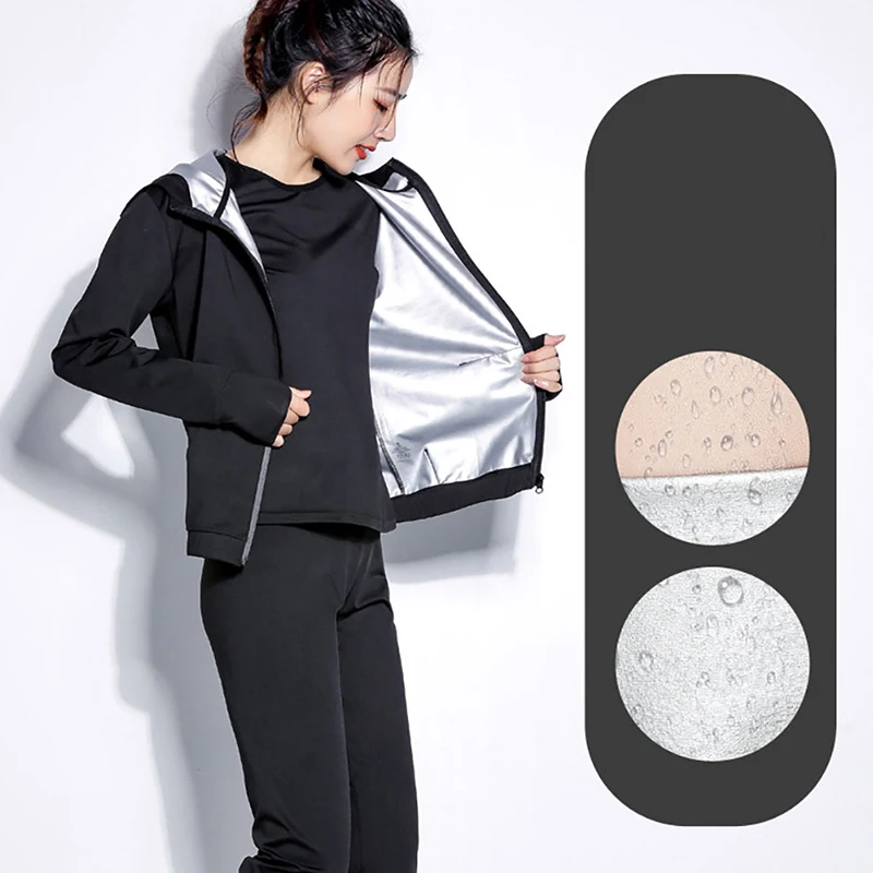 Hot Shirt Sauna Suit Sweat Body Shaper Top Zipper Long Sleeve Weight Loss Boxing Gym Suits Workout Jacket | Спорт и развлечения