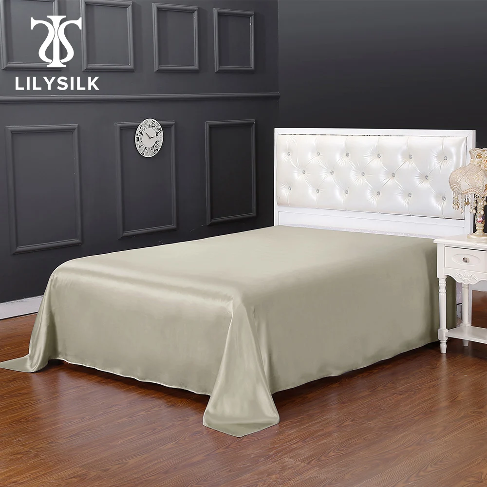 

LILYSILK Silk Flat Sheet Pure 100 Mulberry 25 Momme Natural Seamless Luxury King Home Textile Free Shipping